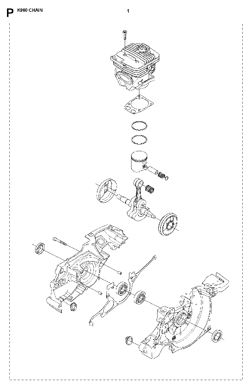 Engine Diagram and Parts List for K960CHAIN 2008-03 Husqvarna Circular Saw