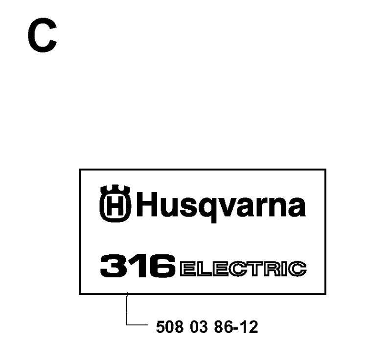 Decals Diagram and Parts List for 316 20000600001-20030100000 Husqvarna Chainsaw