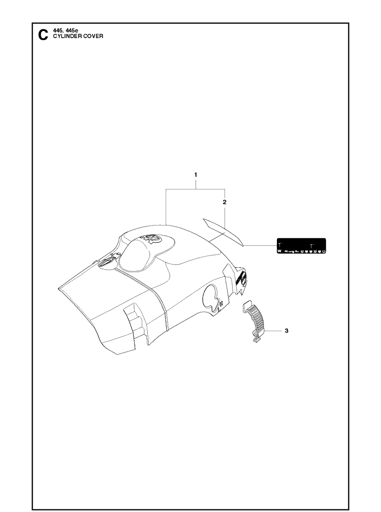 Cylinder Cover Diagram and Parts List for 445 2011-07 Husqvarna Chainsaw