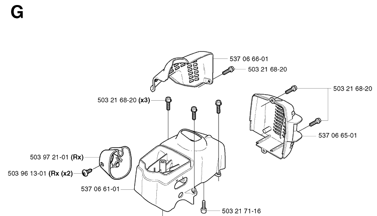 Cover Diagram and Parts List for 326C 20020500001-20023100000 Husqvarna Edger