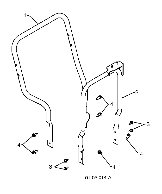 Handle Diagram and Parts List for 12527SB96193005600 2010-07 Husqvarna Snow Blower