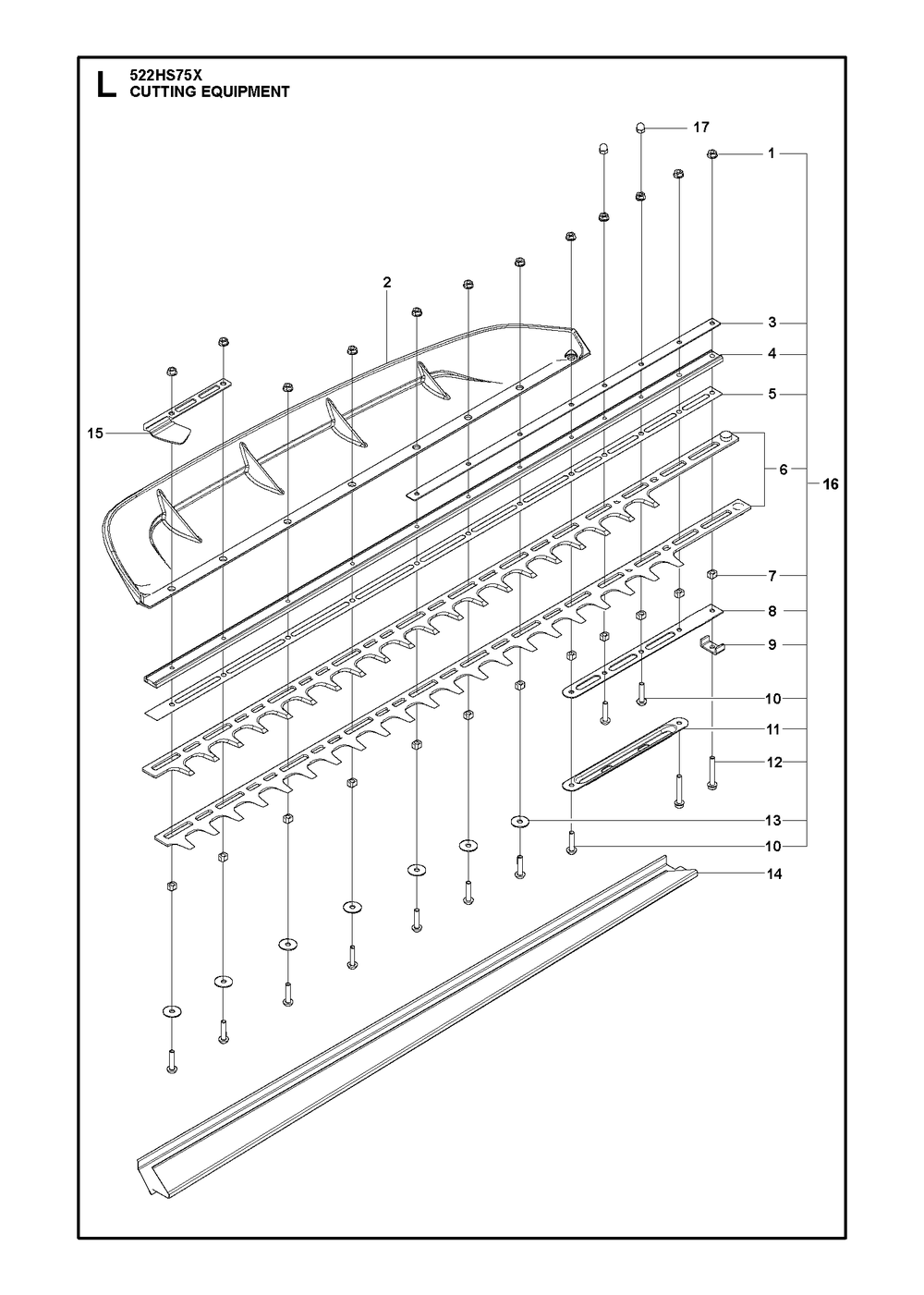 Ignition System Diagram and Parts List for 522HS75X  Husqvarna Hedge Trimmer