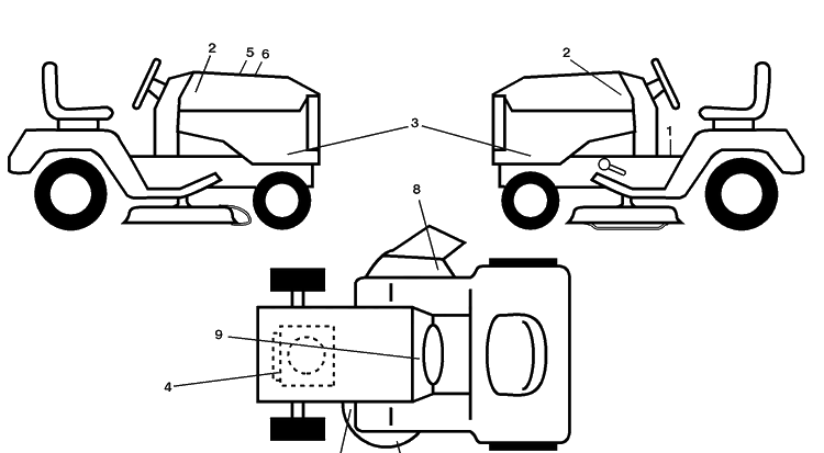 Decals Diagram and Parts List for 2042LS (96043004800)(2007-12) Husqvarna Lawn Mower