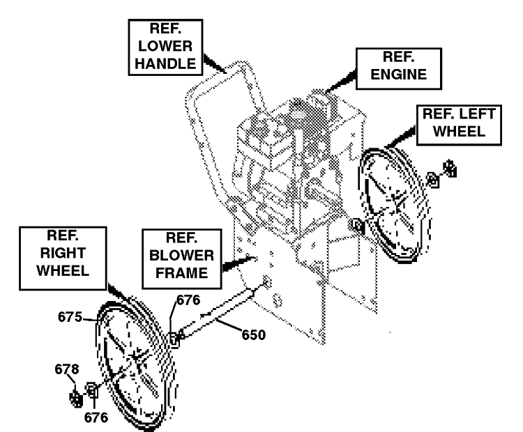 Wheel Assembly Diagram and Parts List for ST522H 1998-01 Husqvarna Snow Blower
