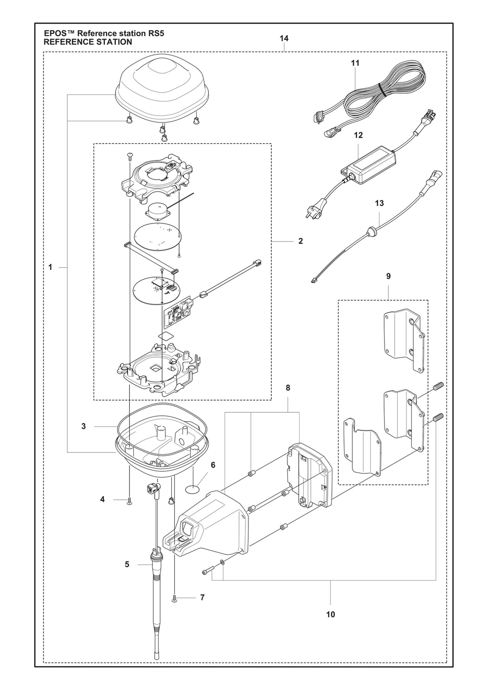 Reference Station Diagram and Parts List for 520EPOS  Husqvarna Lawn Mower