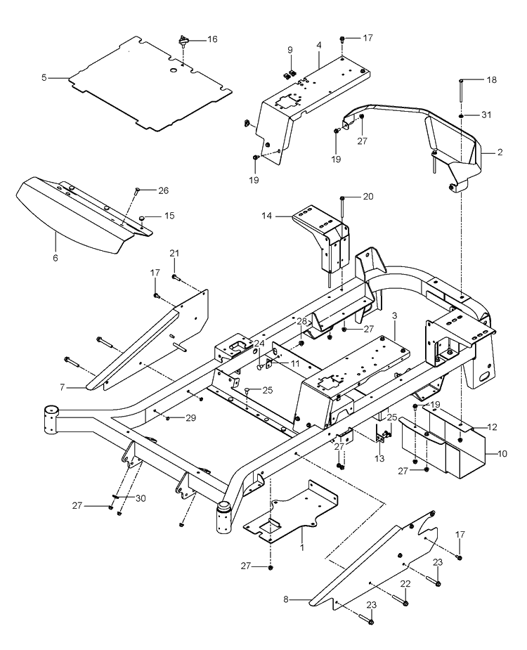 Frame Diagram and Parts List for MZ5226 (96669050300)(2012-07) Husqvarna Lawn Mower