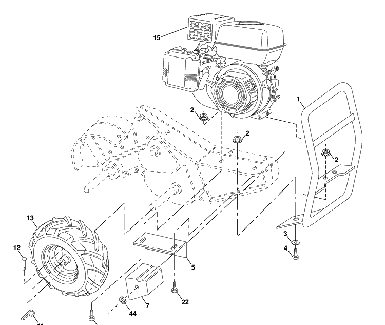 Mainframe Right Side Diagram and Parts List for DRT900 (96093000803)(2009-04) Husqvarna Tiller