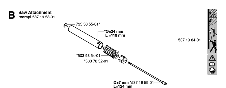 Shaft Diagram and Parts List for 323P 20062700001-Current Husqvarna Pole Saw