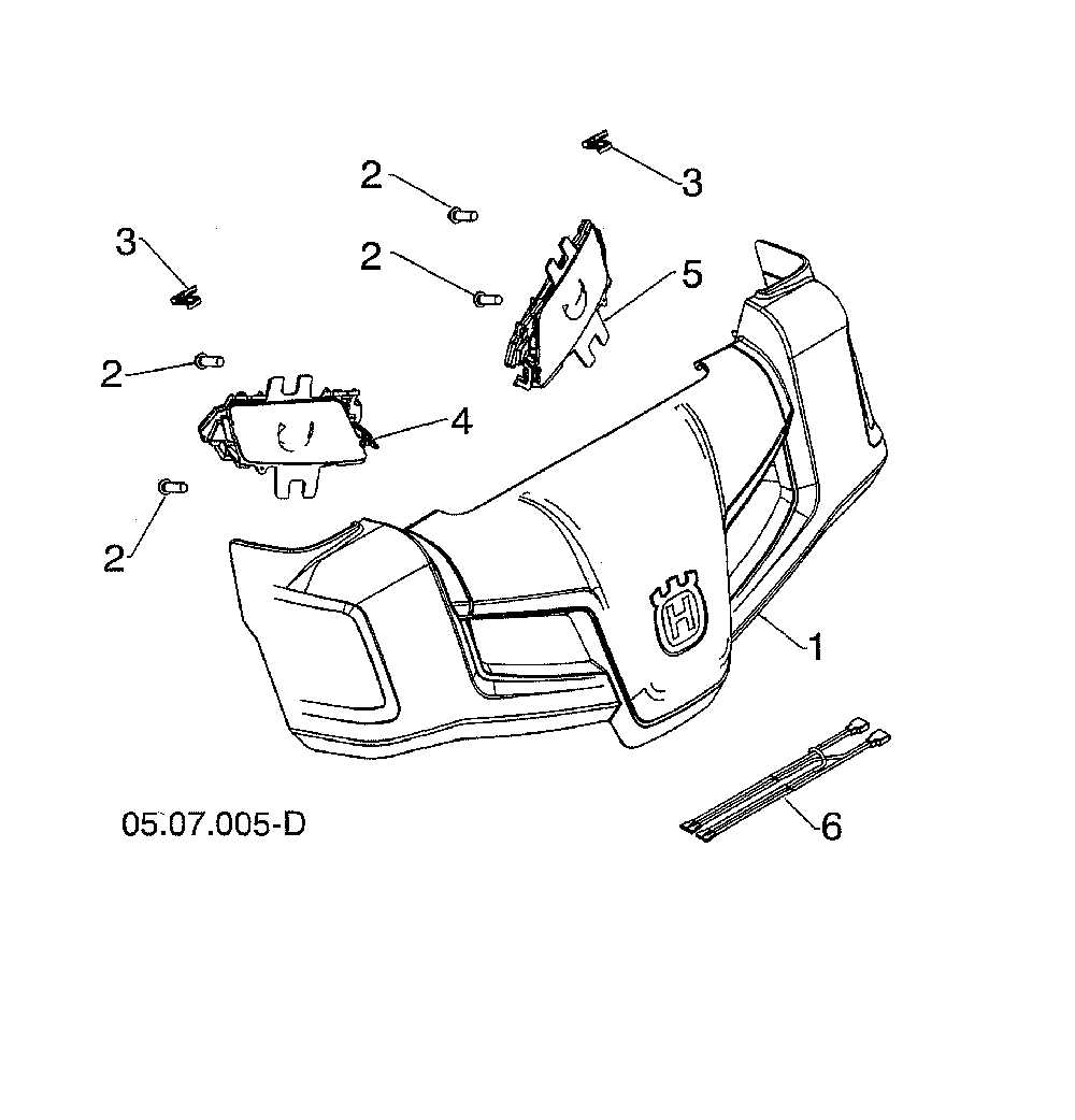 Console cover Diagram and Parts List for 96193009605  Husqvarna Snow Blower