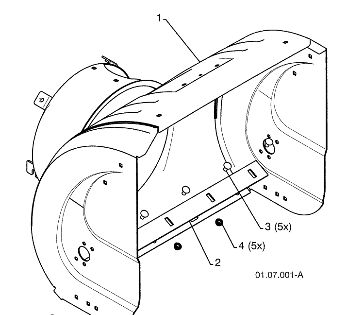 Auger Housing 1 Diagram and Parts List for 924SB (96193003501)(2008-10) Husqvarna Snow Blower