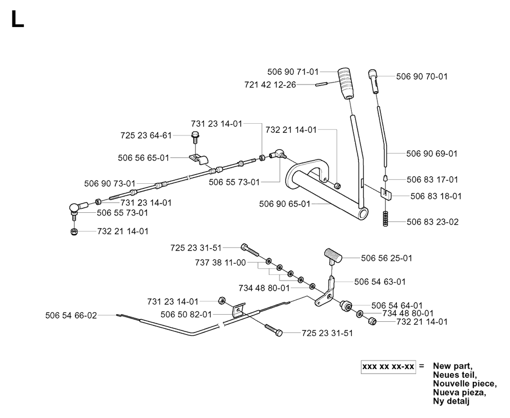 Controls Diagram and Parts List for R11 (953519401)(2004-01) Husqvarna Lawn Tractor