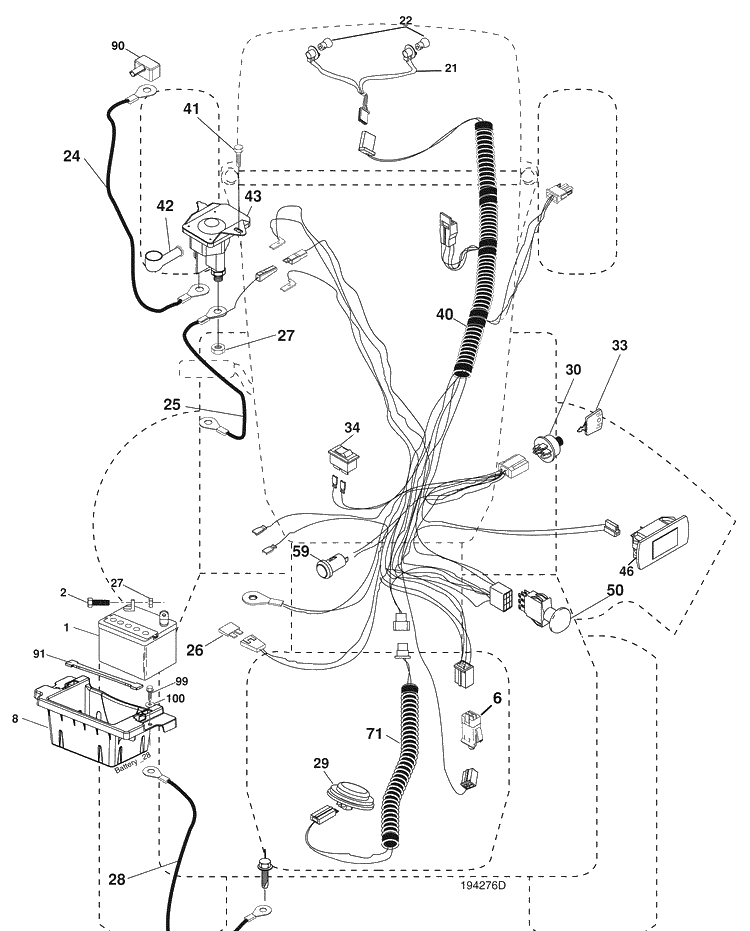 Repair Parts And Electrical Diagram and Parts List for YTH2454 (96043002204)(2006-09) Husqvarna Lawn Mower