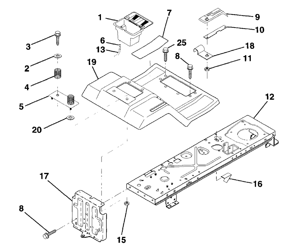 Fender/Chassis Diagram and Parts List for LR121 (954140001-A)(1997-12) Husqvarna Lawn Tractor