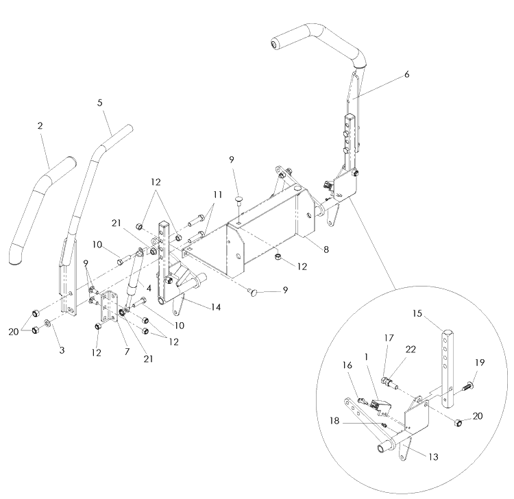 Steering Diagram and Parts List for EZ4624 (968999657)(2008-08) Husqvarna Lawn Mower