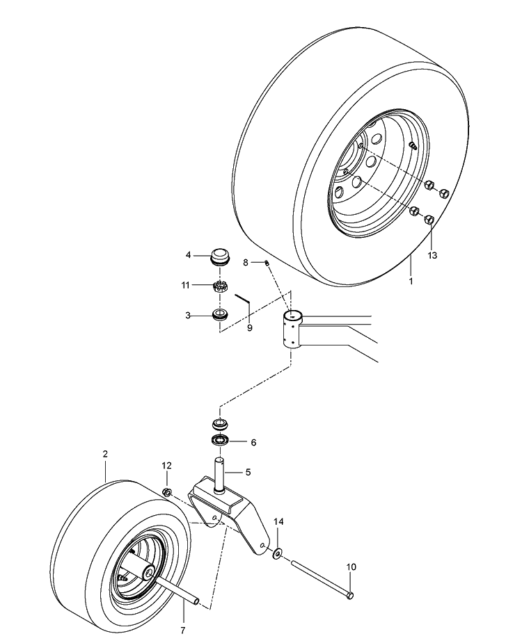 Wheels And Tires Diagram and Parts List for MZ54 (96769610200)(2018-04) Husqvarna Lawn Mower