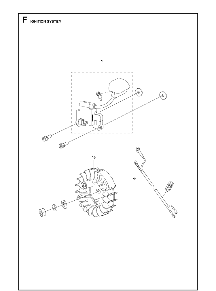 Ignition System Diagram and Parts List for 333RB Mark II Husqvarna Edger