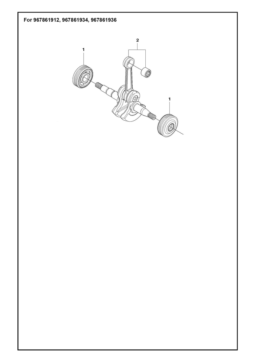 Crankshaft Diagram and Parts List for 1202020  Husqvarna Chainsaw