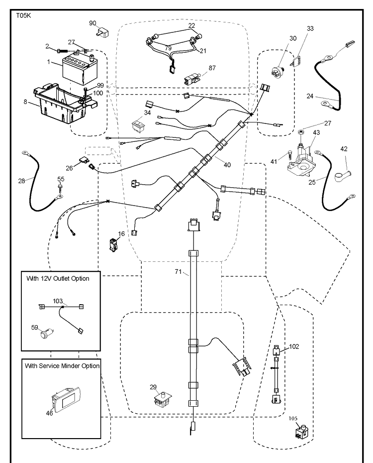 Electrical Diagram and Parts List for TS142 (96043031400)(2019-07) Husqvarna Lawn Tractor