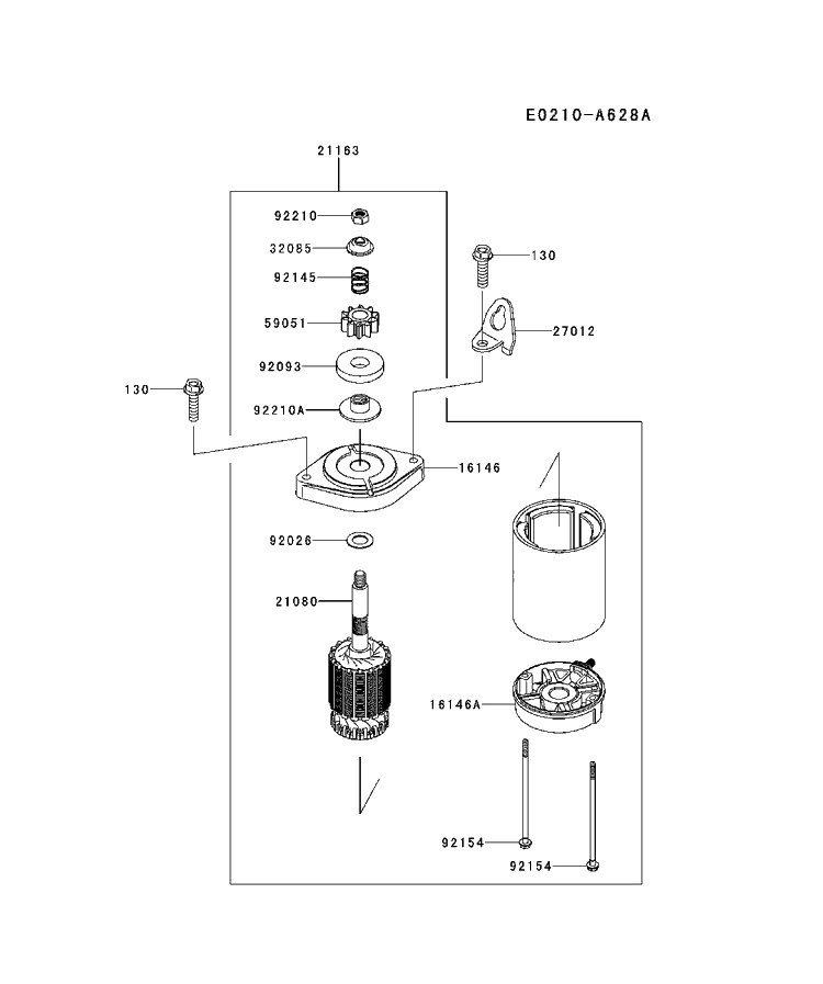 Starter Diagram and Parts List for FR600V-AS11 2017-09 Husqvarna Engine