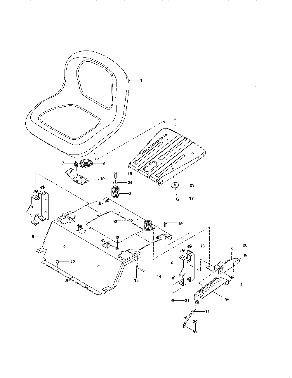 Seat Diagram and Parts List for 967303601-00  Husqvarna Lawn Mower