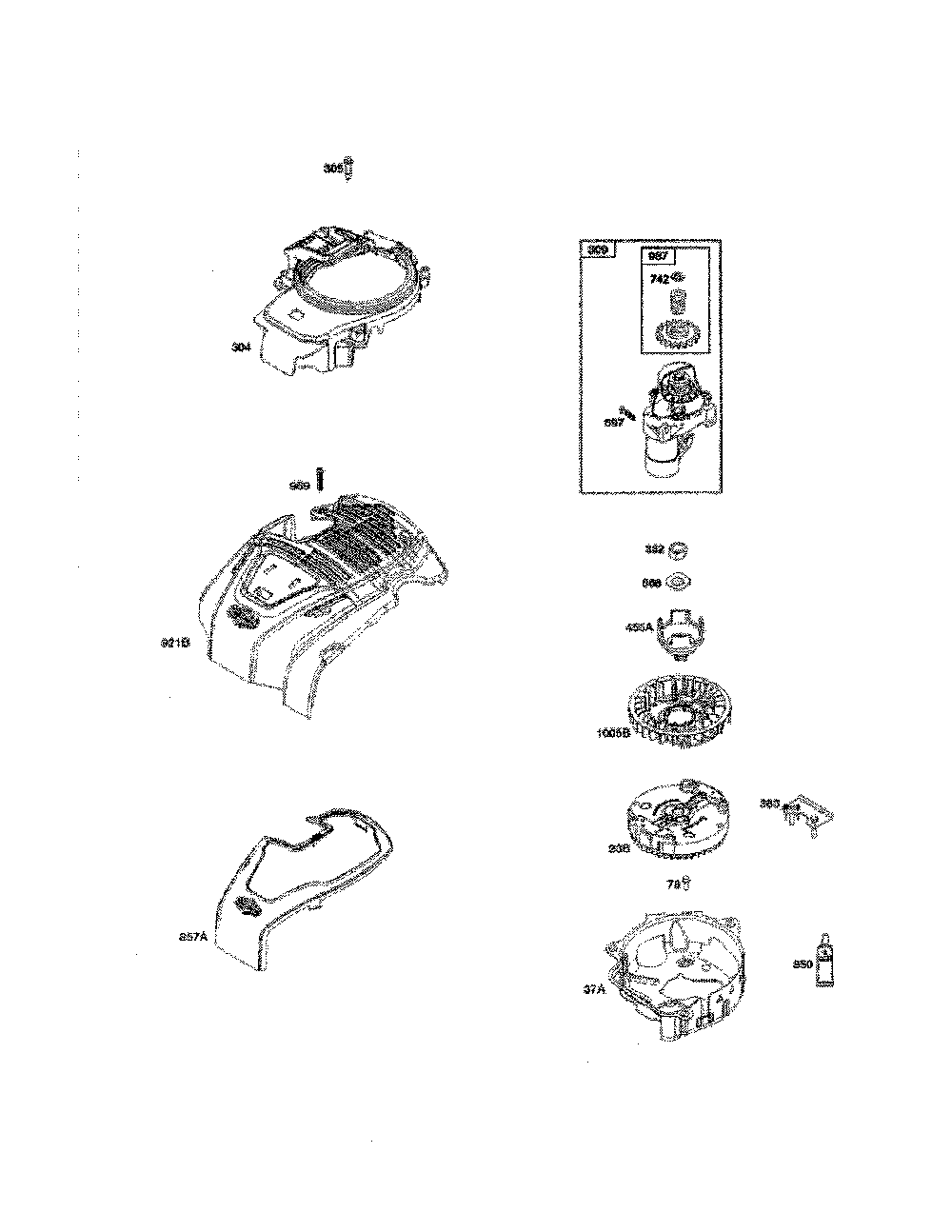 Motor-starter/flywheel Diagram and Parts List for HU725AWDH-96145001901  Husqvarna Lawn Mower