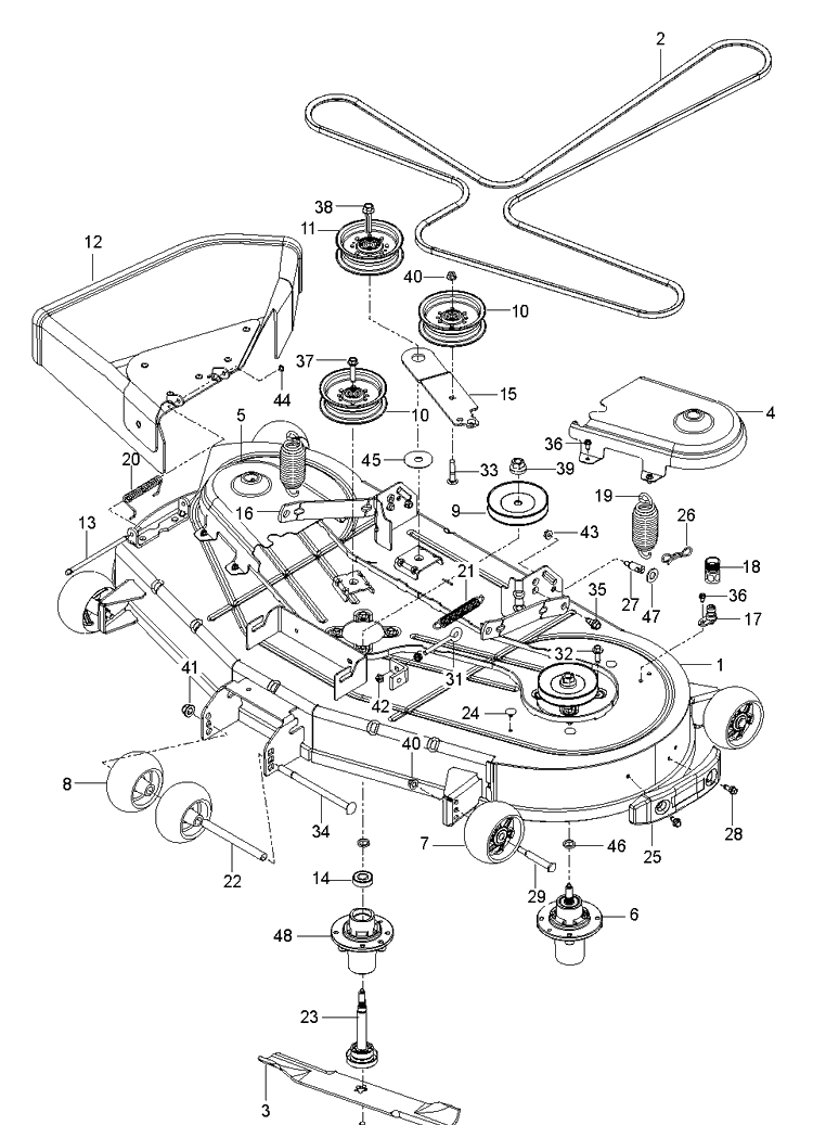Mower Deck / Cutting Deck Diagram and Parts List for Z254F (96795400300)(2018-10) Husqvarna Lawn Mower