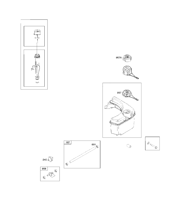 Fuel System Diagram and Parts List for 122Q720168H1 2017-01 Husqvarna Engine