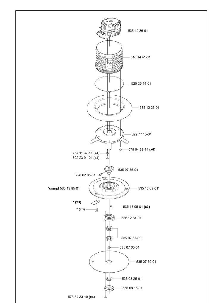 Cutting Equipment Diagram and Parts List for 220AC 2010-01 Husqvarna Lawn Mower
