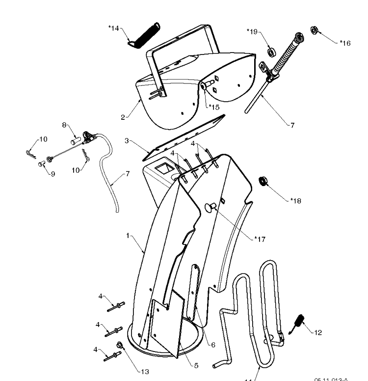 Control Panel And Discharge Chute 10 Diagram and Parts List for ST330 (97046970101)(2020-06) Husqvarna Snow Blower