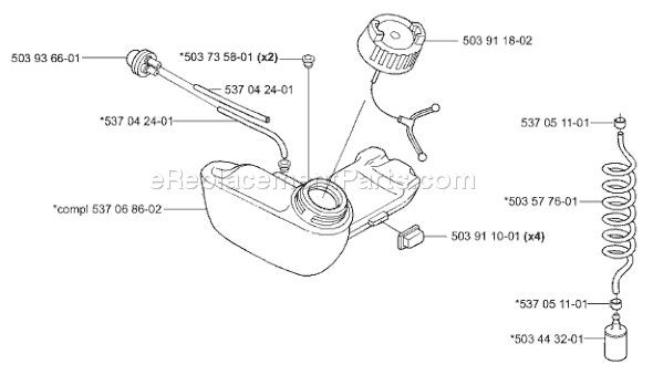 Page H Diagram and Parts List for 325HE3 2001-01 Husqvarna Trimmer