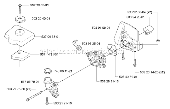 Page B Diagram and Parts List for HA850ATTACHMENT 2005-10 Husqvarna Trimmer
