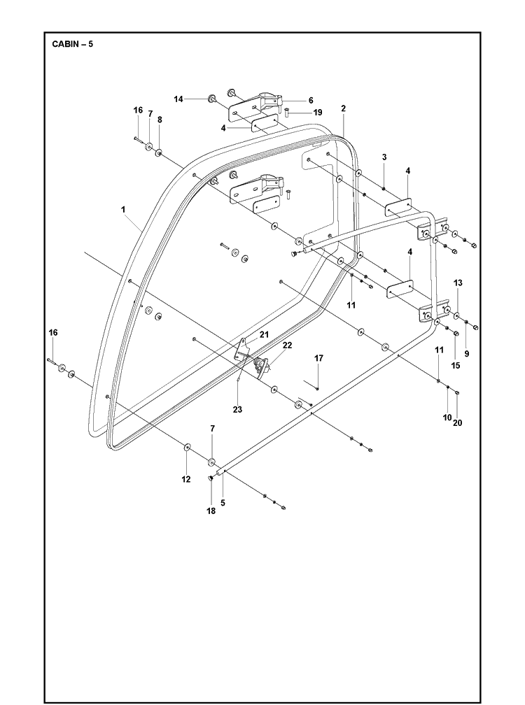Cabin 10 Diagram and Parts List for P525  Husqvarna Lawn Mower
