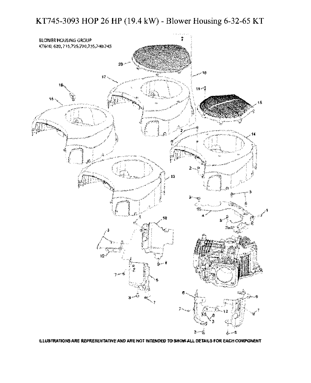 Blower housing Diagram and Parts List for TS354X-96043029500  Husqvarna Lawn Tractor