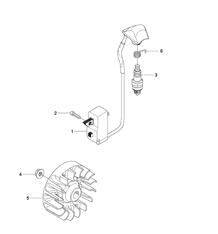 Ignition System Diagram and Parts List for 241R 20144900001-Current Husqvarna Brush Cutter