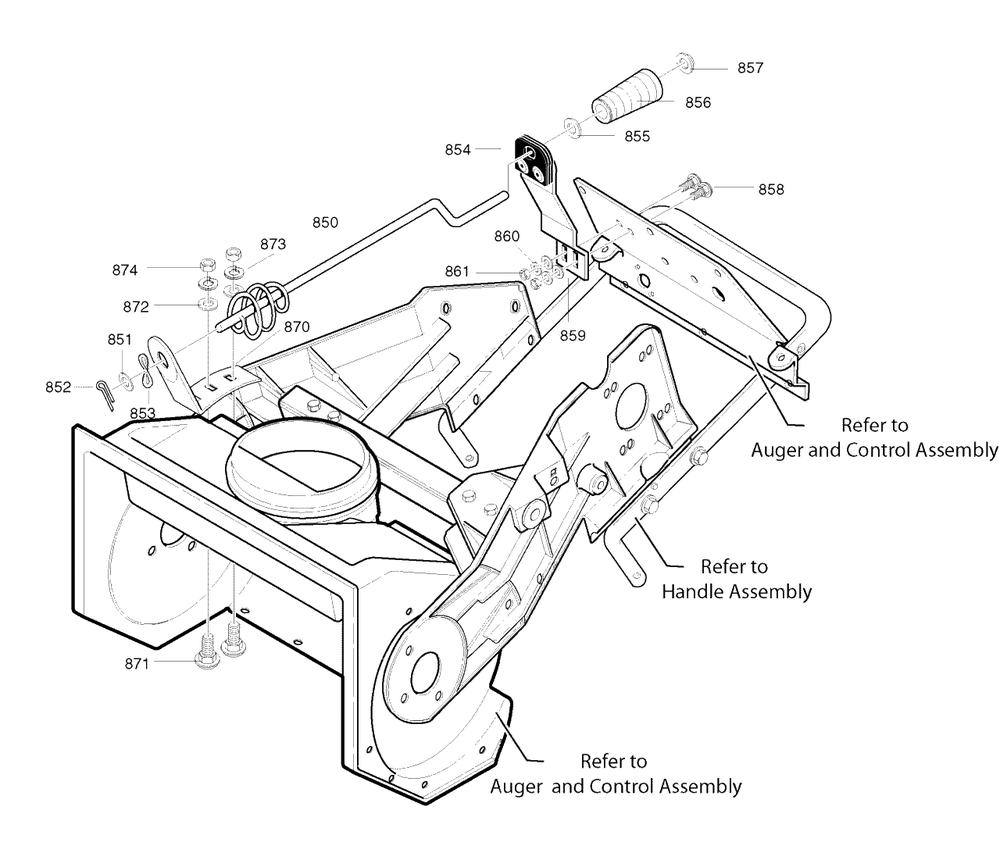 Chute Rod Assembly Diagram and Parts List for 5021E (6210540X37NB)(2008) Husqvarna Snow Blower