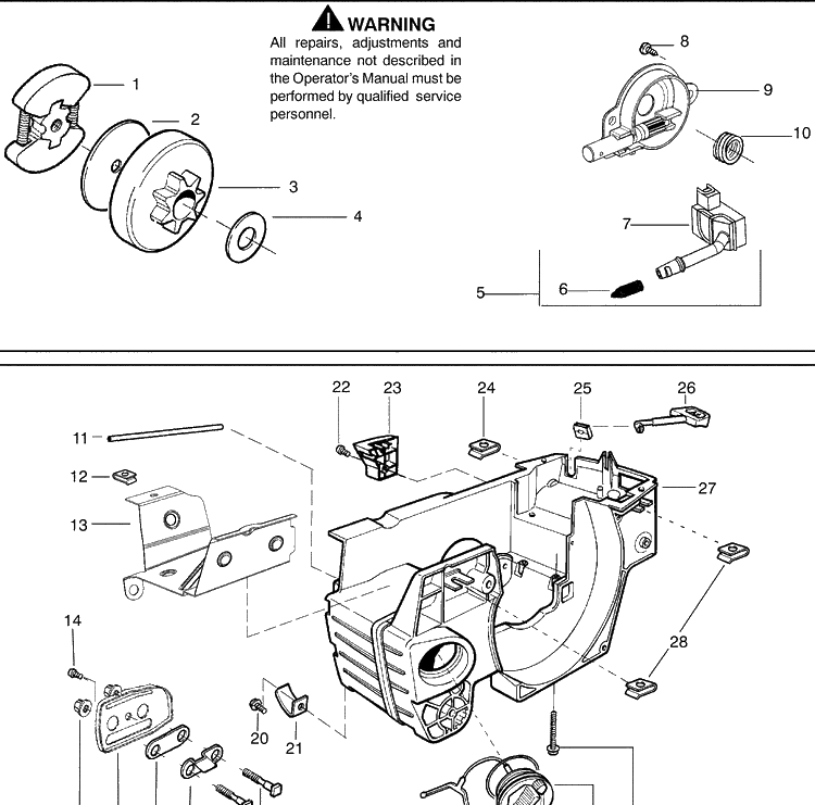 Repair Parts 6 Diagram and Parts List for 142 2009-03 Husqvarna Chainsaw