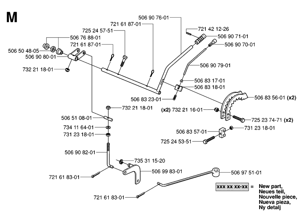 Controls Diagram and Parts List for R13R (953533901)(2006-01) Husqvarna Lawn Tractor