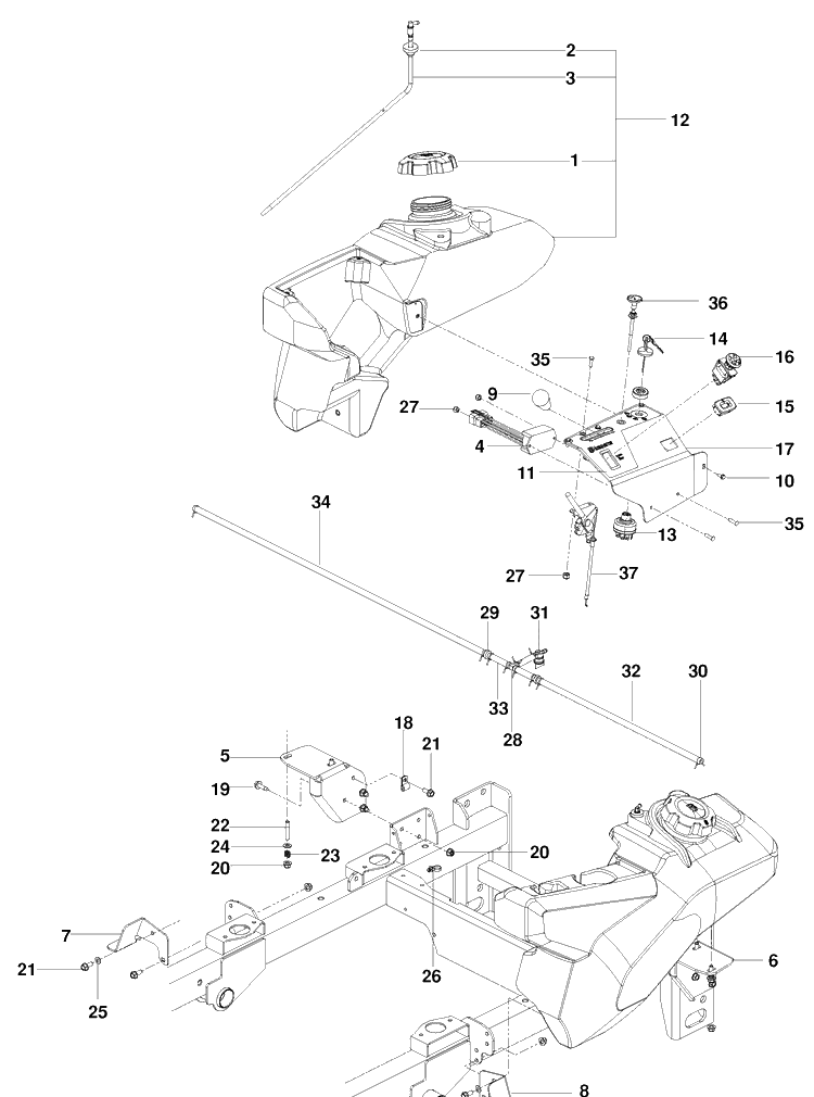Ignition System Diagram and Parts List for PZ6029FX (966061201)(2010-01) Husqvarna Lawn Mower