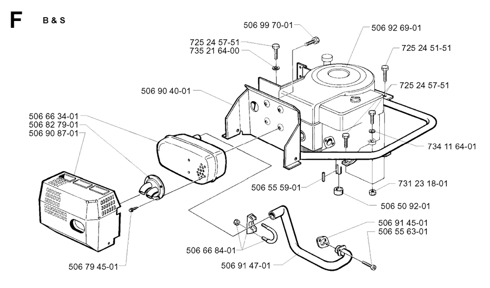 Engine Diagram and Parts List for R11BIO 2001-01 Husqvarna Lawn Tractor