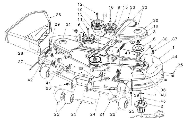 Mowing Deck Diagram and Parts List for Z454 (96798470101)(2020-04) Husqvarna Lawn Mower