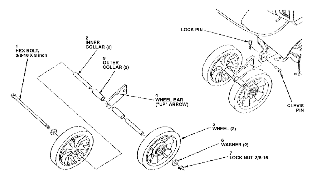 Transport Kit Assembly Diagram and Parts List for CT20 (966957301)(2008-04) Husqvarna Tiller