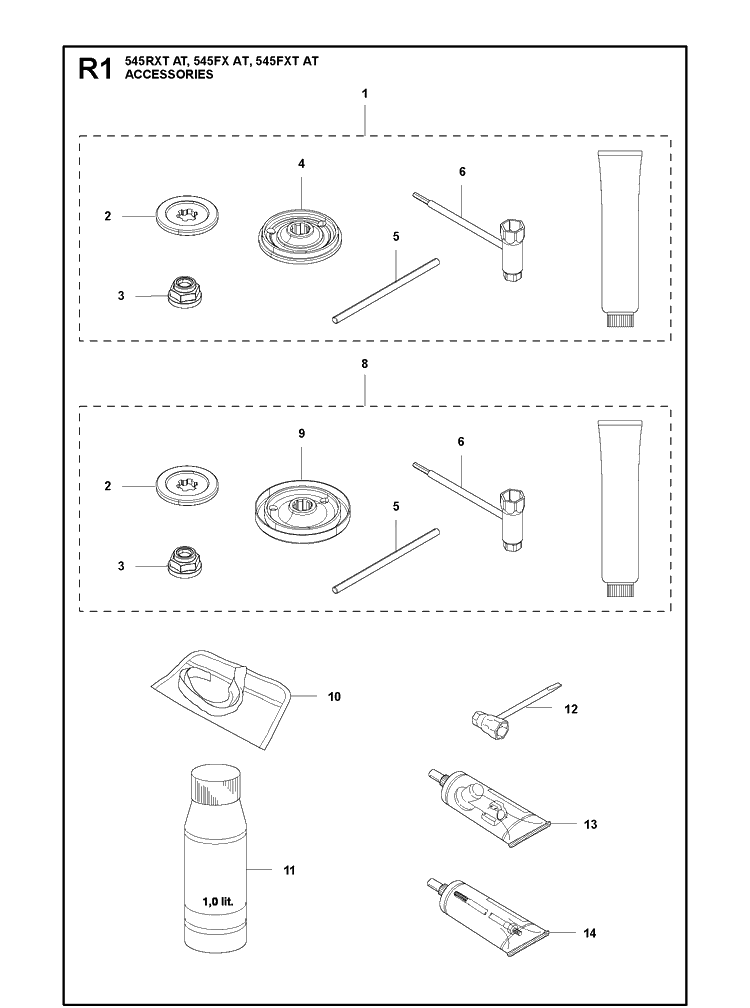 Accessories 5 Diagram and Parts List for 545FXAT  Husqvarna Brush Cutter
