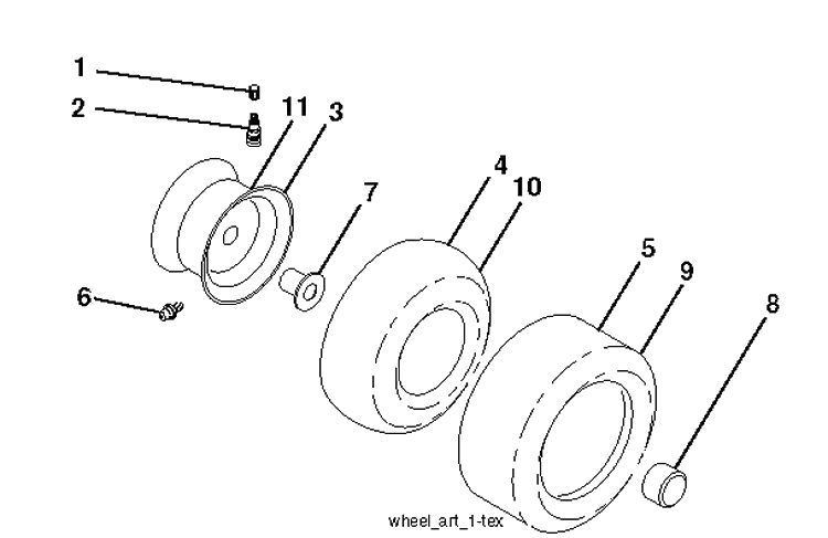 Wheels And Tires Diagram and Parts List for CTH224T (96051009600)(2013-10) Husqvarna Lawn Tractor