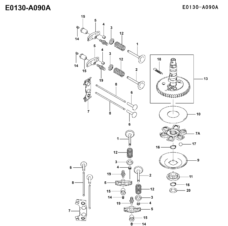 Valves Diagram and Parts List for FH531V 2001-03 Husqvarna Engine