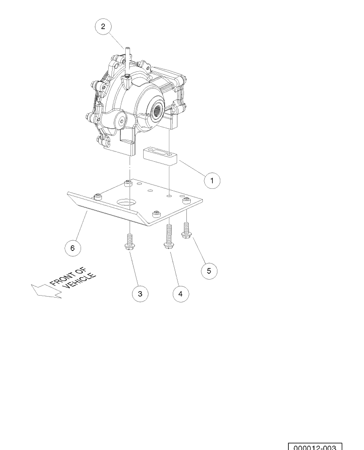 Front Diffential Mounting Plate Diagram and Parts List for HUV4421DXP 2006-11 Husqvarna Lawn Tractor