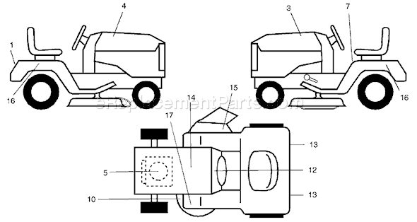 Page B Diagram and Parts List for GTVH200 (954140016B) (1999-03) Husqvarna Lawn Tractor