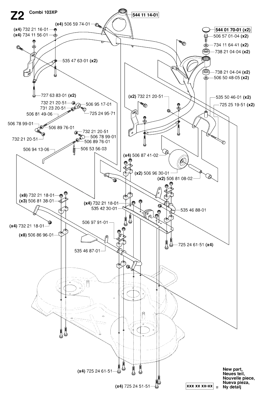 Protection Frame 4 Diagram and Parts List for R15-V2AWD (965080101)(2006-05) Husqvarna Lawn Tractor
