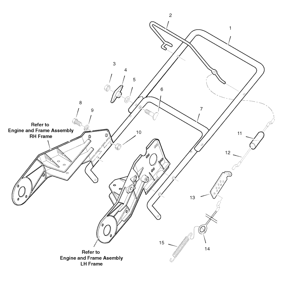 Handle Assembly Diagram and Parts List for 5021E (6210540X37NB)(2008) Husqvarna Snow Blower