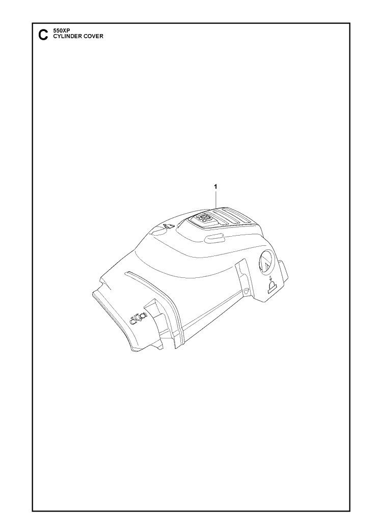Cylinder Cover Diagram and Parts List for 550XP 2013-01 Husqvarna Chainsaw