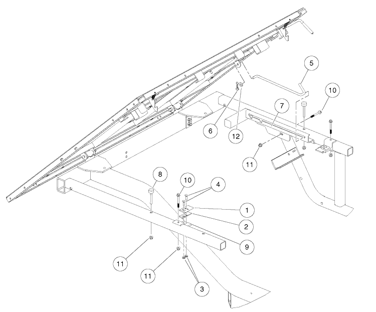 Latch Plate And Prop Rod Diagram and Parts List for HUV4421GXP 2009 Husqvarna Lawn Tractor